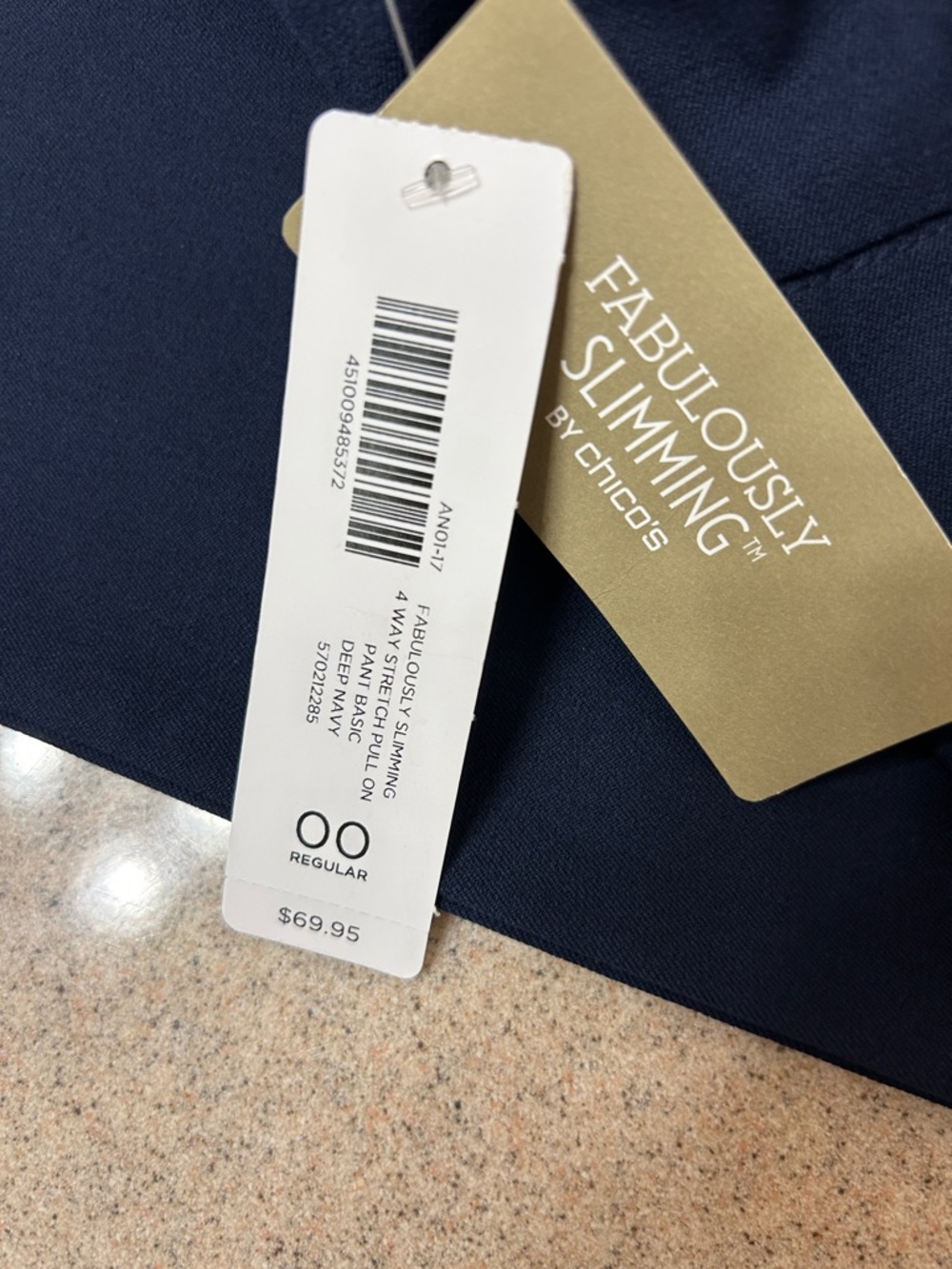 Chicos Navy Slim Ponte Trousers - Picture 4 of 4